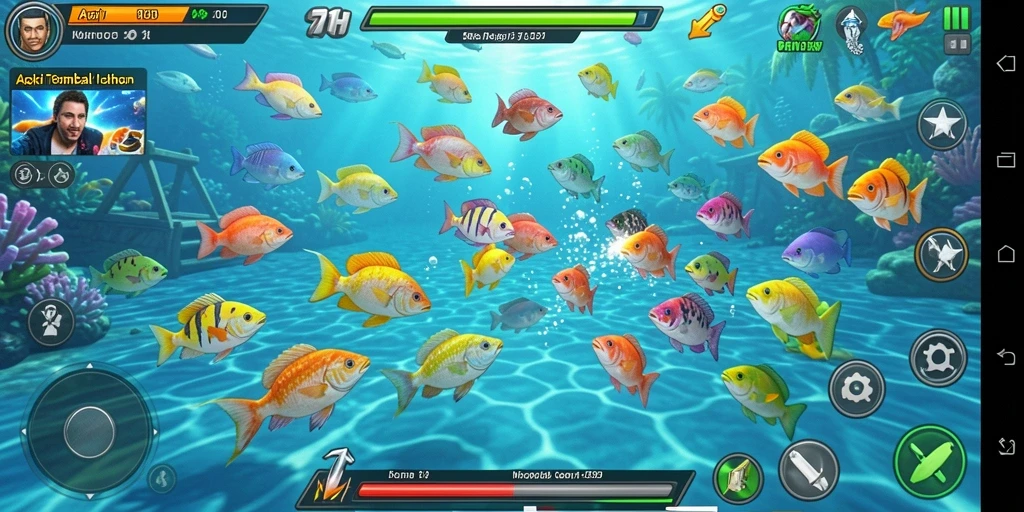 Tampilan gameplay seru dari 71H saat menangkap ikan.