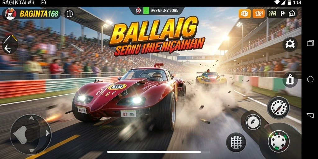 Tampilan gameplay seru dalam balapan di BAGINTA168.