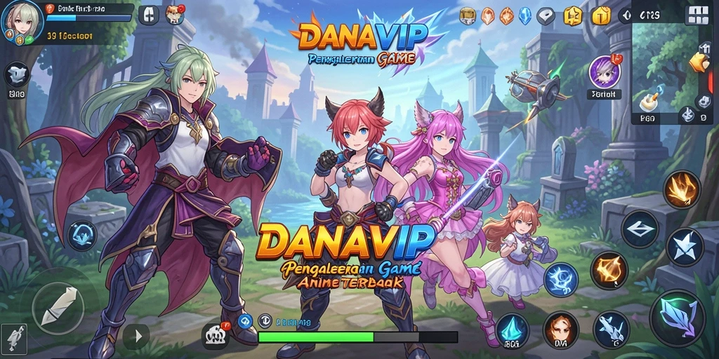 Tampilan menarik dari gameplay <strong>DANAVIP</strong> yang penuh warna dan karakter anime.