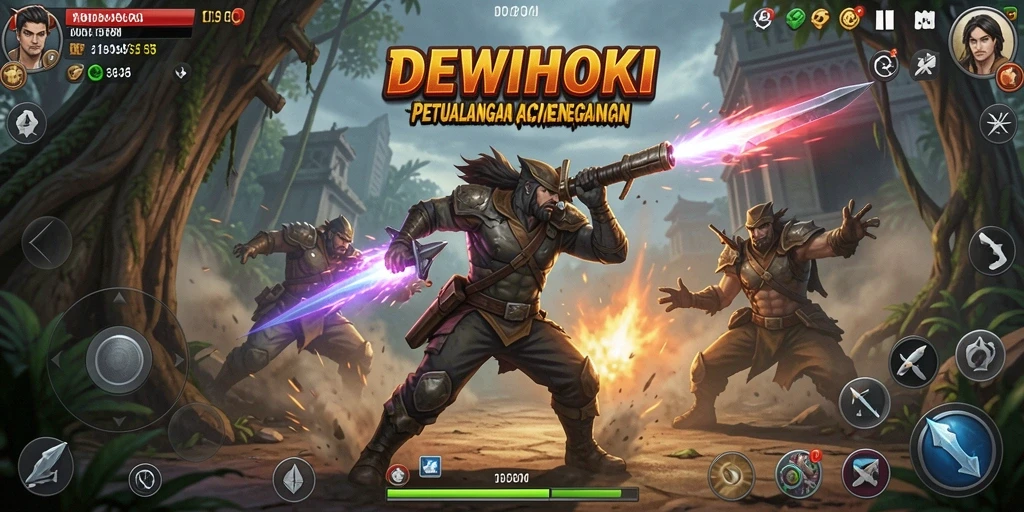 Tangkapan layar menunjukkan aksi seru dalam DEWIHOKI.