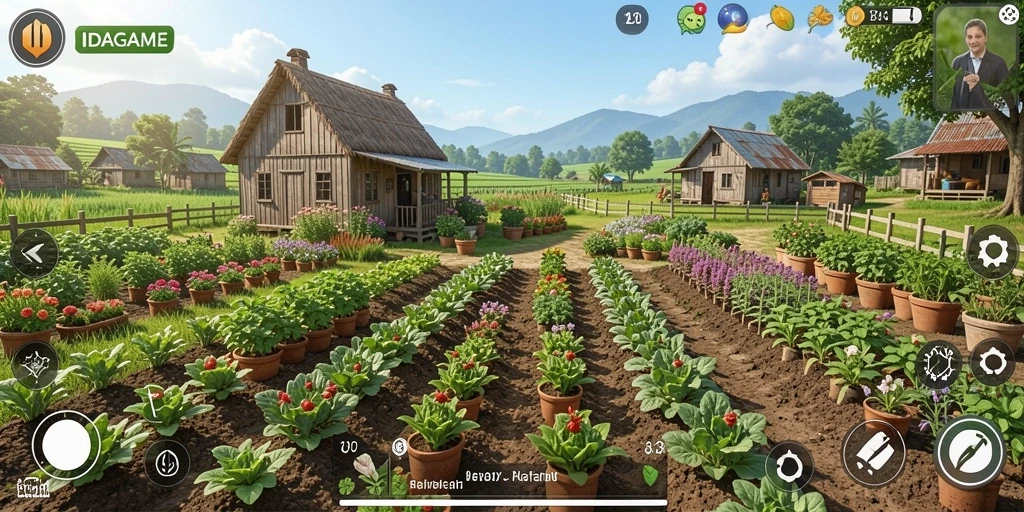 Tampilan gameplay IDAGAME yang menyenangkan dan menantang di dunia pertanian.