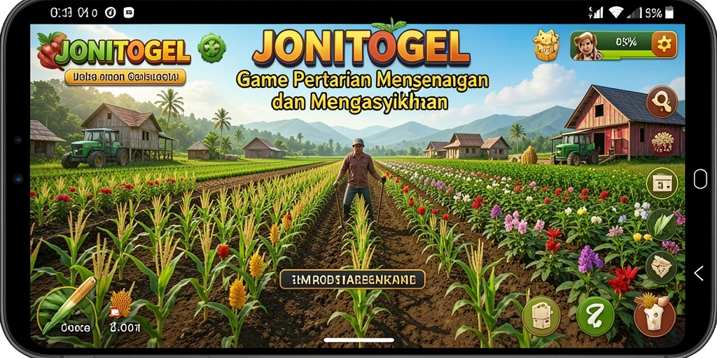 Screenshot utama JONITOGEL menampilkan gameplay seru dalam pertanian.