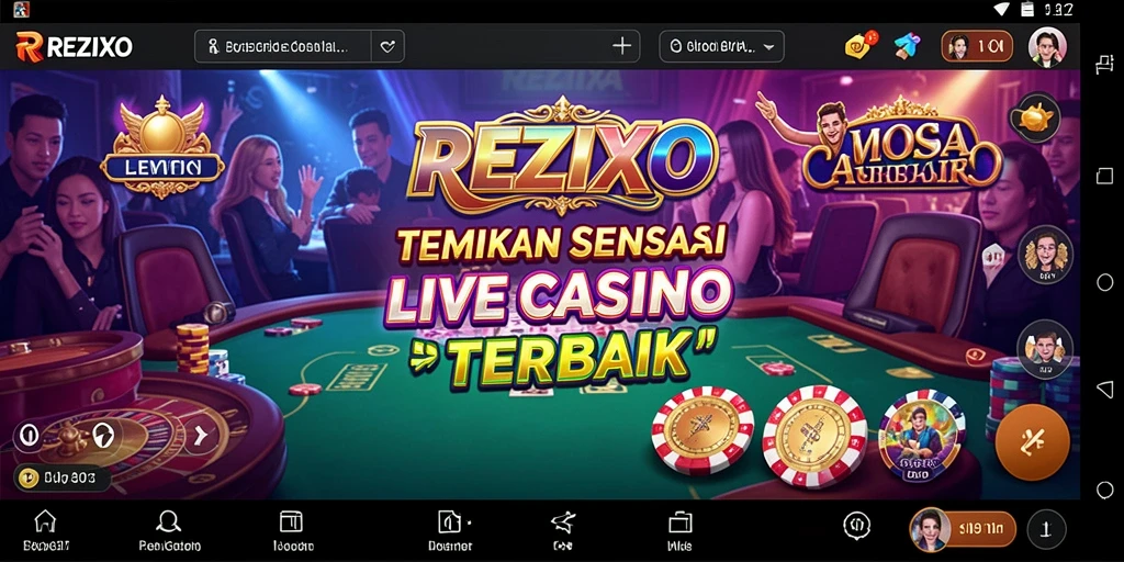 Menampilkan dealer profesional dalam permainan Live Casino yang mendebarkan.