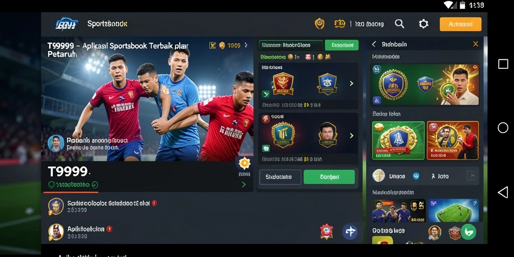 Screenshot utama T9999 yang menampilkan pengalaman taruhan olahraga.