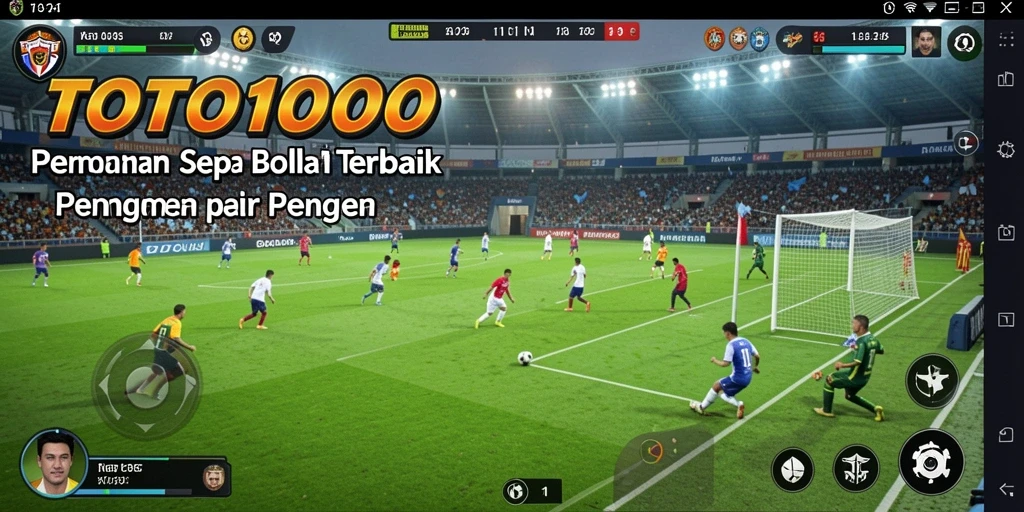 Gameplay seru dalam TOTO1000 dengan aksi sepak bola yang intens.