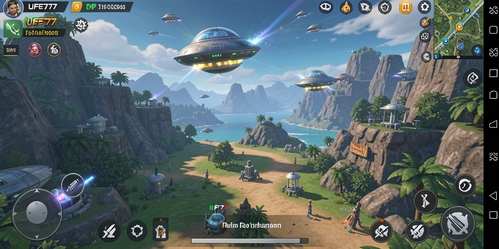 Tampilan gameplay <strong>UFO777</strong> yang menakjubkan dalam dunia terbuka penuh petualangan.