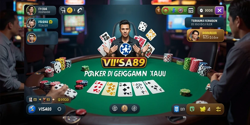 Tampilan gameplay poker yang seru dan interaktif di VISA89.