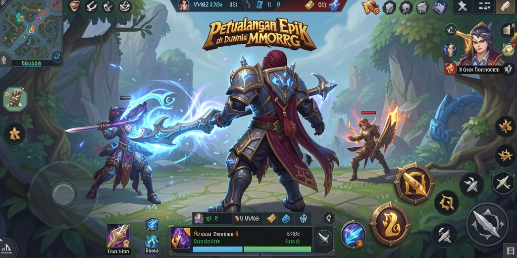 Screenshot utama VV62 menampilkan aksi pertempuran seru dalam MMORPG.
