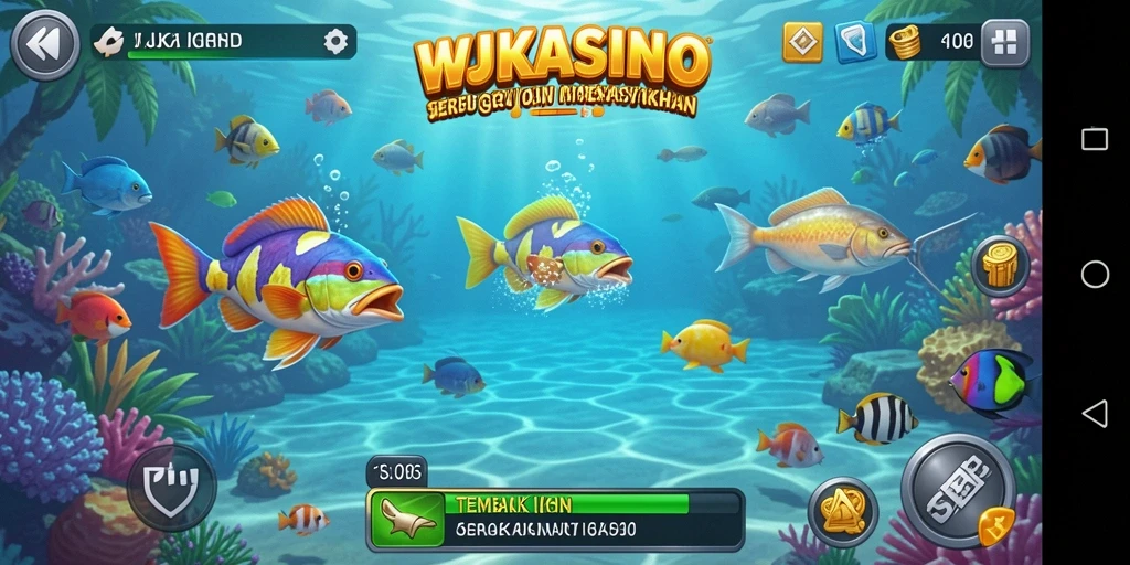 Tampilan gameplay WJKASINO dengan aksi tembak ikan yang seru.